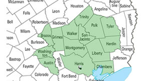 Map of Houston TX