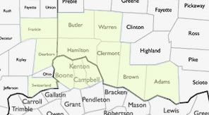 Map of Cincinnati OH