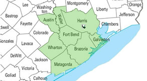 Map of Houston TX