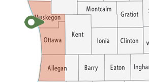 Map of Muskegon MI
